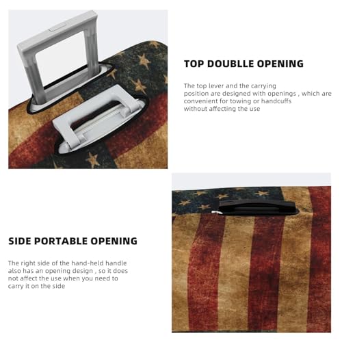 4th Of July Vintage American Flag Luggage Cover Travel Suitcase Covers Washable Elastic Suitcase Protector Fit 25-28 Inch Luggage4