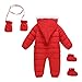 Baby Toddler 3 Piece All in One Snowsuit Romper Snowsuit Zipper Padding Onesie Red