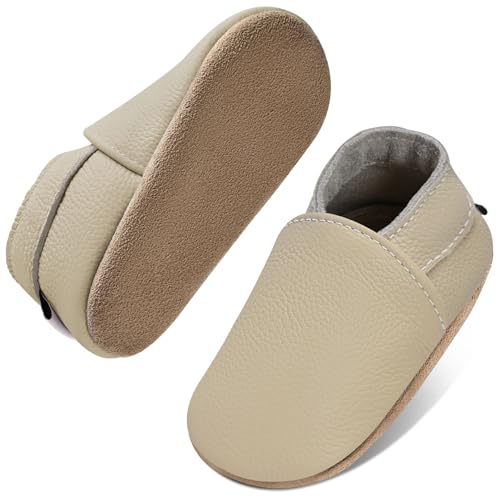 IceUnicorn Krabbelschuhe Baby Jungen Mädchen Lauflernschuhe Baby Weicher Leder Babyhausschuhe Kleinkind Babyschuhe(Beige, 12-18 Monate) IceUnicorn Krabbelschuhe Baby Jungen Mädchen Lauflernschuhe Baby Weicher Leder Babyhausschuhe Kleinkind Babyschuhe(Beige, 12-18 Monate)