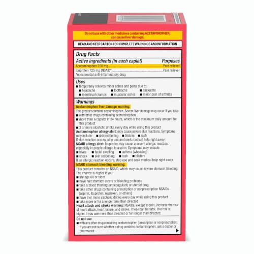 Amazon Basics Dual Action Acetaminophen 250 mg and Ibuprofen (NSAID) 125 mg Tablets, 216 Count (Previously Care) - image 8