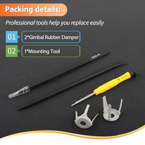 Replacement for DJI Mini 4 Pro Gimbal Shock Absorption Rubber for DJI Mini 4 Pro Damper Rubber Gimbal Camera Shock Absorber Drones Accessories Parts with Repair Tools(Left and Right Rubber)