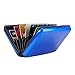 ELFISH RFID Blocking Credit Card Protector Aluminum ID Case Hard Shell Business Card Holders Metal Wallet for Men or Women (blue)