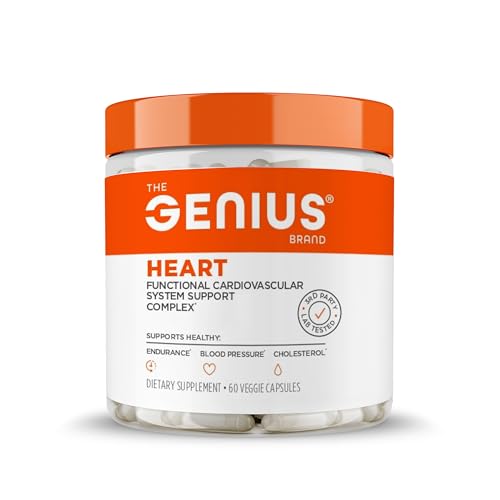Protect Your Heart With the Best Supplements for Heart Health 17 The Genius Brand Genius Heart - Adult Health Supplement for Daily Heart Function Support - Supports Blood & Oxygen Flow - With Grapeseed Extract & More - Non-GMO, Gluten-Free & Vegan - 60 Veggie Pills