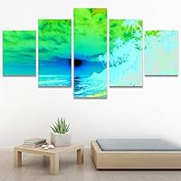 SIGNWIN 5 Panel Canvas Wall Art Modern Art Coastal Colorful Multicolor Photography Romantics Sunset for Home Decorations Ready to Hang - 60