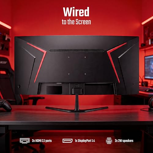 Image of Acer Nitro ED340CUR J0 34 Inch UWQHD Curved Gaming Monitor | 3440x1440 VA Panel | 120Hz (DP) | 1ms VRB | AMD FreeSync Premium | HDR10 | 1500R | 2x HDMI 2.1 + DP 1.4 | Easy Tilt | Speakers | VisionCare