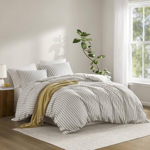 Image of Madison Park Linen Cotton Rayon Blend Duvet Cover Set, 3PC Queen