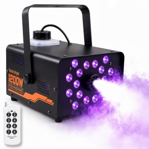 Dazzle Bright 1200W Halloween Fog Machine, Smoke Machine Outdoor Indoor with Timer, 7 Colorful LED...