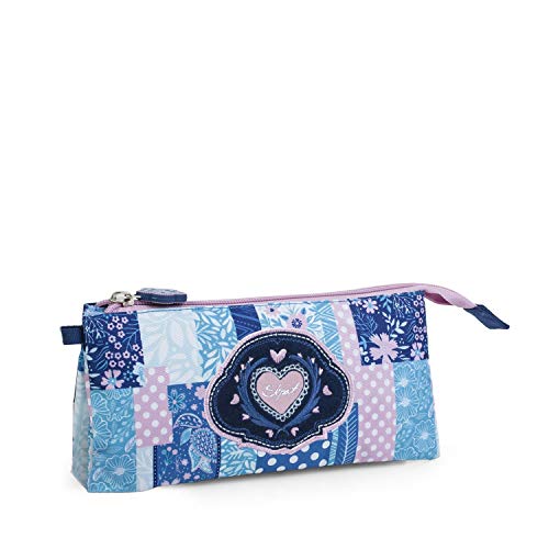 SKPAT: Estuche Escolar de niña Grande de poliéster Estampado. portatodo de Capacidad