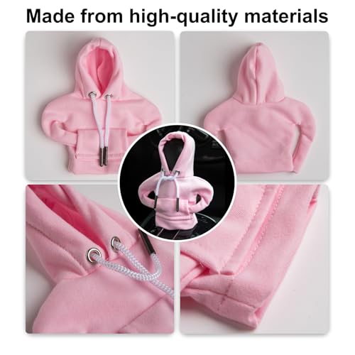 2Pcs Gear Shift Hoodie,Car Shift Knob Hoodie,Funny Car Gear Shift Cover,Automotive Interior Accessories and Decorations（Blue and Red）