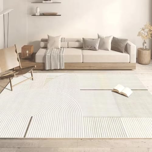 Tapis de salon blanc minimaliste 100x150 cm pour table basse - 2