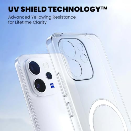 Image of DIZORO Crystal Clear Magnetic Compatible with Vivo V70 / V70 Elite Back Cover case with Anti-Yellow (Compatible with Magsafe) Anti-Scratch | Shockproof Transparent Cover