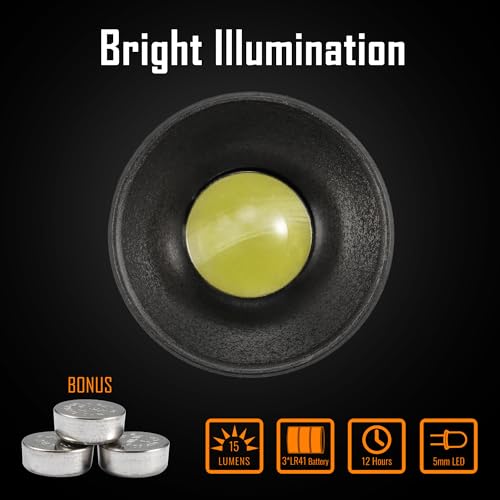 KeyUnity KF00BK Titanium Mini Keychain LED Flashlight, 15 Lumens Waterproof Electric Torch Light Handheld Size Single Mode for Camping, Hiking, Climbing, Fishing, Backpacking