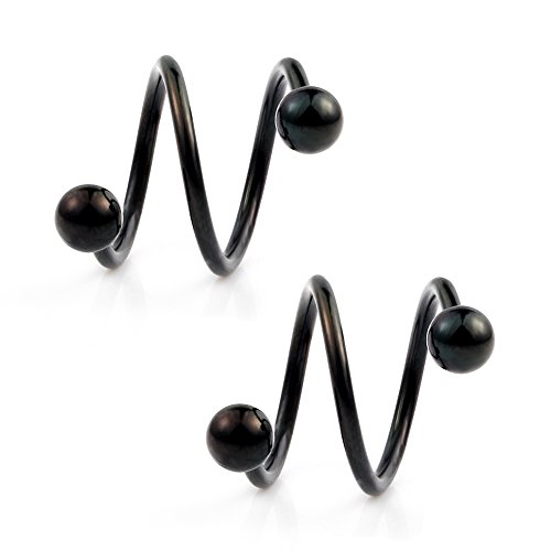 Ruifan 16G Stainless Steel Double Twist Ear Plug Earring Spiral Helix Stud Lip Ring Body Piercing Jewelry 8mm 10mm3