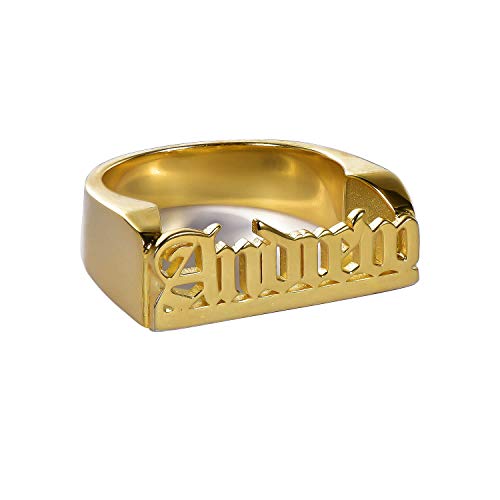 Personalized Custom Name Rings for Women Initial Letters Rings 18K Gold Plated Boy Name Rings Personalized Customized As Gift for Girls Birthday Christmas