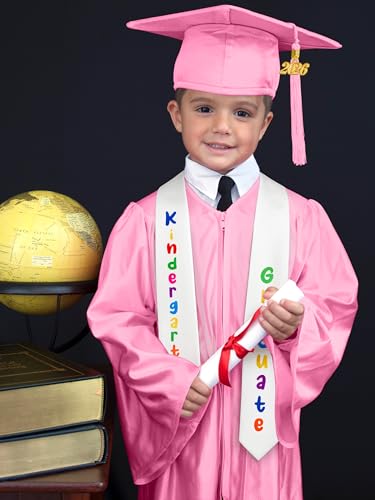 Image of QZYL Kindergarten Graduation Cap and Gown Set, 2026 Congrats Grad Outfit with Tassel & Certificate for Kindergarten
