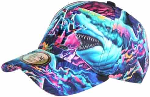 Casquette Baseball Streetwear NY Requin Bleue & Jaune - Taille Unique Unisexe - Hip Hop Honour