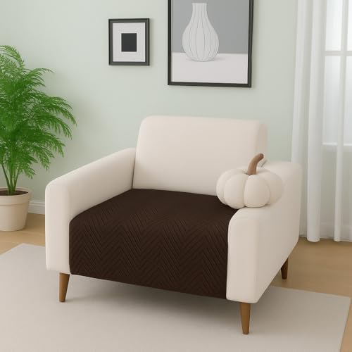 Image of Amazon Basics - Velvet Quilted Make Your Own Sofa Cover |1 Seater | Multi-Layered Fabric |70cm x 70cm | 350 GSM | Color - Brown