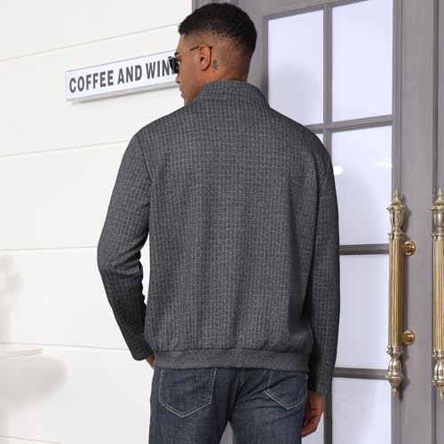 Oymyakon Men's Lightweight Varsity Jacket Spring Casual Stylish Bomber Jacket Waffle Zip Up Coat with Pockets4