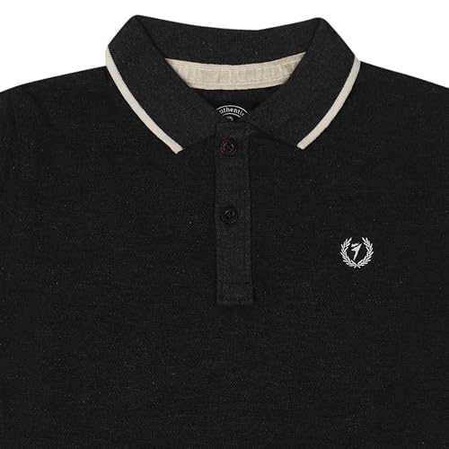 Image of LILGLORY Boys Regular Fit Polo Collar Patterned Tshirts in Blue /Grey /Maroon /Red /Black (810 /811 /812 /813 /814)