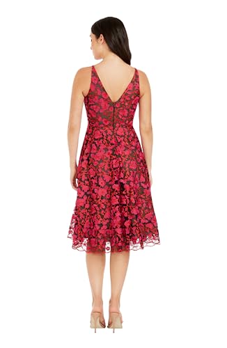 Image of Dress the Population Women's Elisa Sleeveless Plunge Neckline Fit and Flare Midi Dress