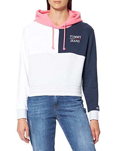 Tommy Jeans TJW Crop Colorblock Logo Hoodie, Felpa...