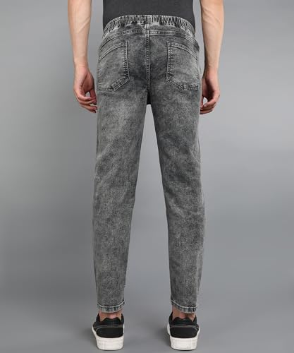 Image of Urbano Fashion Men Mid Rise Regular Fit Washed Jogger Jeans Stretchable