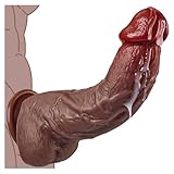 Lubisey 2.36'' Diameter Huge Thick Dildo for G-spot Stimulation Orgasm, Curved Shaft Big Black Dildos with Powerful Suction Cup, Silicone Realistic Dildo Vagina Anal Sex Toys for Women and Men 7.87''