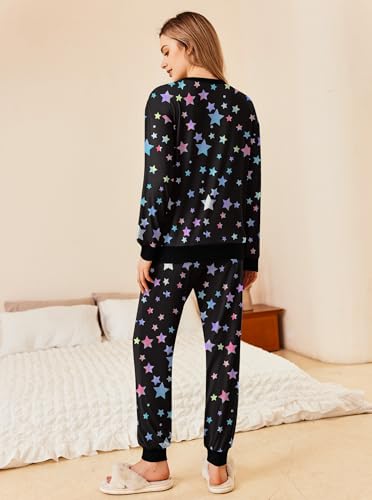 Ekouaer Pajamas Set Long Sleeve Pj Sets 2 Piece Jogger Pajama Sets Soft Sleepwear Loungewear for Women3