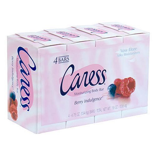 Caress Moisturizing Body Bar, Berry Indulgence - Four 4.75oz. Bars