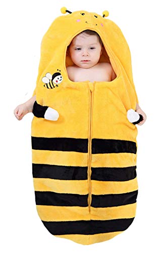 Doladola Cartoon Animal Baby Schlafsack und Sack mit invertiertem Reißverschluss für Kleinkinder Babys im Alter von 0-2 Jahren (Biene, 0-2 Jahre) Cover
