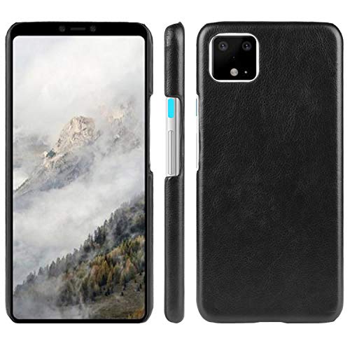 HualuBro Funda para Google Pixel 4 XL, Carcasa de Protectora Retro PU Cuero Caso [Ultra-Delgado] [Ligera] Leather Case Cover para Google Pixel 4XL 2019 (Negro)