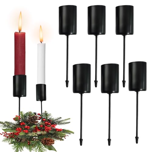 Adventskranz Kerzenhalter, Retro Stabkerzenhalter, Kerzenhalter für Stabkerzen,als Deco für Weihnachten & Wohnung,Saisonale & Nordische Dekoration Zum Basteln gut geeignet,Atmosphärendekoration
