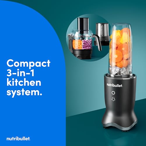 nutribullet® Ultra Plus+ 3-1 Compact Kitchen System, 1200W Kitchen System with Blender, Food Processor, and Coffee and Spice Grinder, 32oz and 24oz Blending Cups, 2-Cup Food Processor, Gunmetal Gray - Image 4