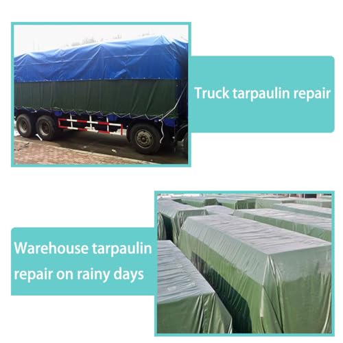 Image of Waterproof Awning Repair Tape for Tarp,Heavy Duty Outdoor fabric tape for Canvas,Boat Covers,canopy,marine,Tent seam tape,Sail, RV /Truck Roof, pool cover Tear Repair Patch Kit,nylon tent patches,Green