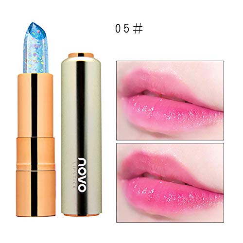 Preisvergleich Produktbild 1 STÜCK Kristallgelee Lippenstift Lippenstift Lang anhaltende Wasserdicht Blume Feuchtigkeitsfest Fettstift Schönheit helle Blume Crystal Jelly Lippenstift (5Smurfs)