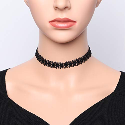 Manfnee Choker Necklace Set Gothic Choker Tattoo Vevelt Classical Choker for Women.4