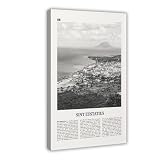 NEOHI Póster moderno de San Eustaquio en blanco y negro, mapa de la ciudad del Caribe, diseño de mapa de la ciudad, para viajes, para pared, sala de estar, dormitorio, decoración de 40 x 60 cm