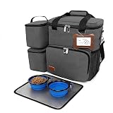 Dog Travel Bag Kit for Pet Supplies, Weekend Dog Food Bags for Hiking Camping Organizer Pet Travel A