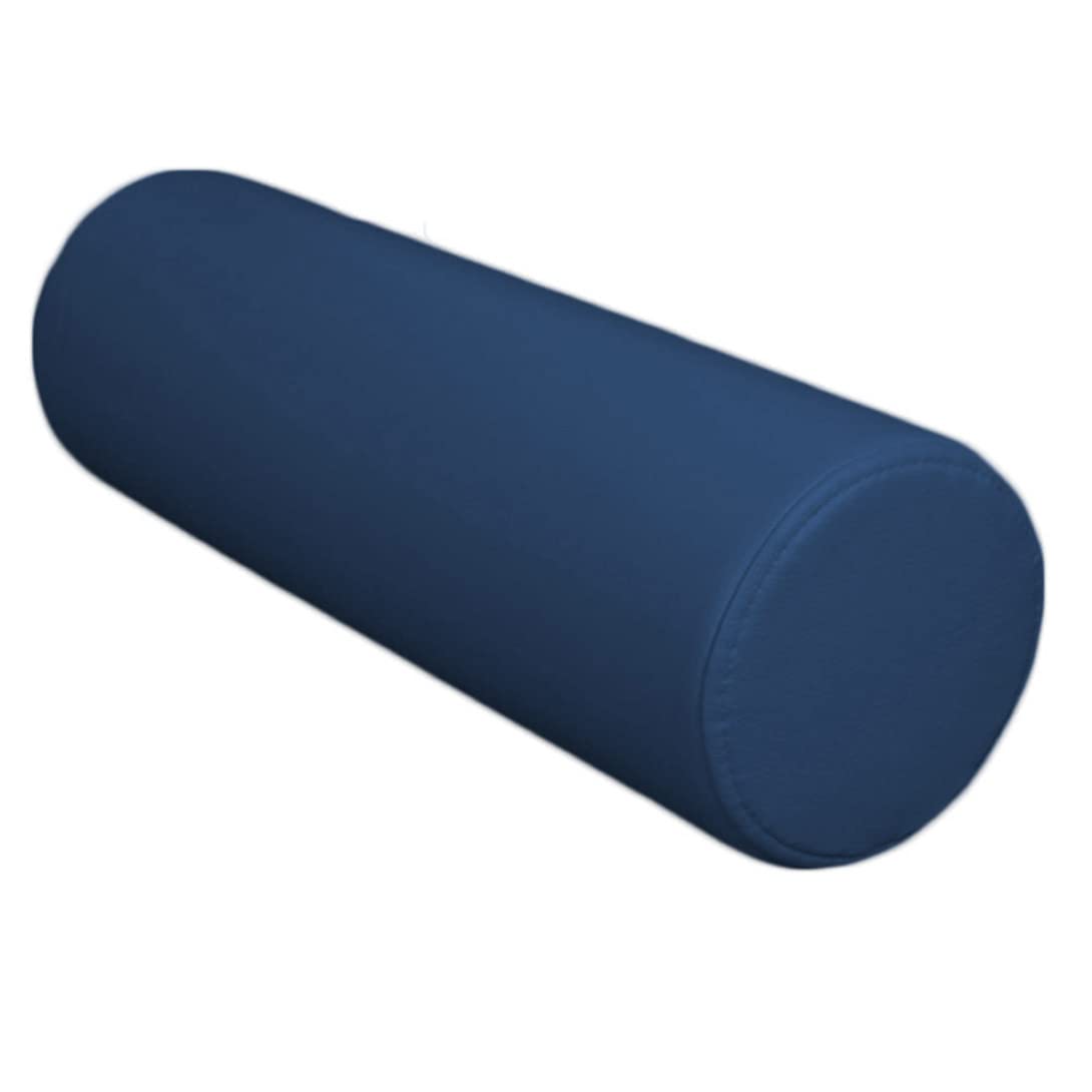 GGoty Round Bolster Pillow Soft Sofa Armrest Cushion,Waterproof PU Round Roll Cylinder Cushion,Headboard Pillow Long Sleeping Cushion (20 * 100cm,Navy)