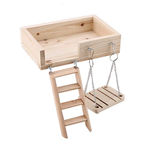 Saxojonon para mascota pequeña, 3 unids hámster de madera escalera, divertido juego de juguetes para masticar, juguetes para masticar madera, actividad de entrenamiento, parque infantil, hámster enano