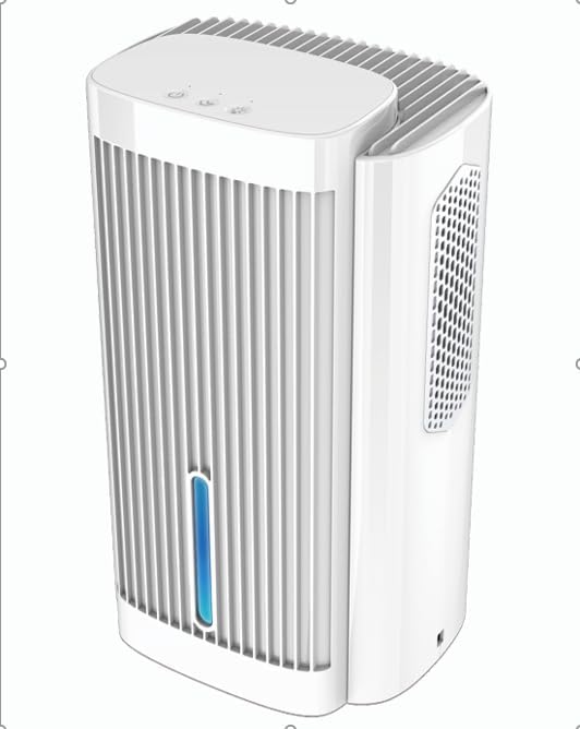 AZEUS 2.2L Small Dehumidifier for Home, 80W Semiconductor Dehumidifier with Sleep Mode, Ambient Light and Full-Tank Auto Shutoff for Bedroom, Bathroom, Closet and RV, Black (black)