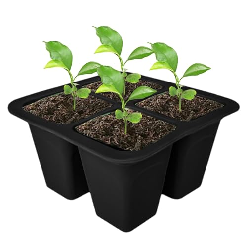 Plateaux pour semis de plantes, plateaux pour semis - Bols pour semis, bols pour germination, bols pour plantes en silicone avec 4 cellules, bols pour culture...