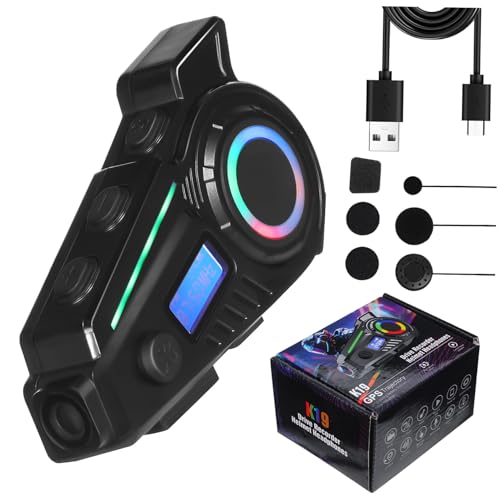 Casque moto sans fil étanche avec lumières LED pour appels mains libres clairs
