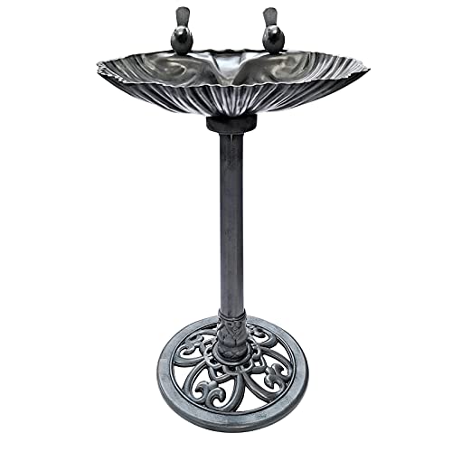 80 cm Vogeltränke Stehend Balkon Vogelhotel Vogelbad groß Vogelfutterhaus mit Ständer Vogel Futter Station Tränke Insektentränke Deko Garten Futterplatz Vogelfutterspender Vogelfutterstation