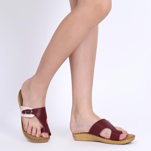 Image of TRASE Extra Soft Slippers for Women | Orthopedic Diabetic Footwear with Cushioned Insole | Lightweight & Comfortable Ladies Chappals with Toe Ring and Adjustable Buckle