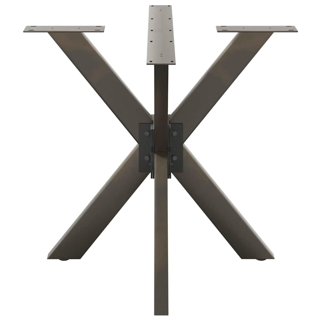 vidaXL Dining Table Leg Spider Shape Black 85x85x(72-73) cm Steel, Natural, 85 x 85 x (72-73) cm - Image 6