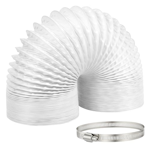 NUTKIT Tube Evacuation Climatiseur Mobile, Tuyau Ventilation en PVC, Ø100 mm, tuyau d'évacuation d'air flexible avec 2 Collier de Serrage inox, pour...