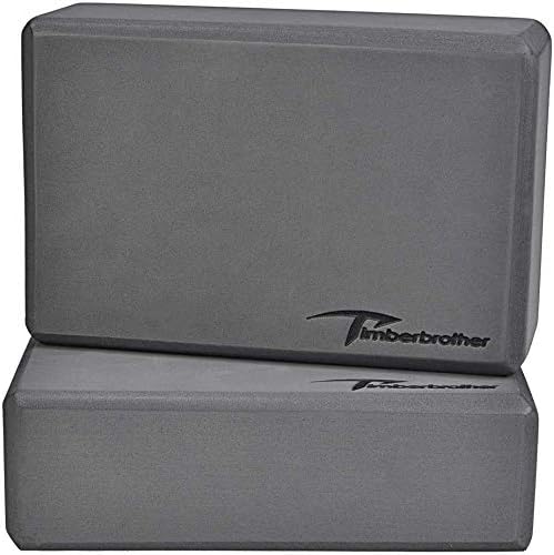 Timberbrother 2 Pack Yoga Blocks and 1 Yoga Strap with Yoga Workout Poster 16.5”x 22.4” - Choose Your Color & Size