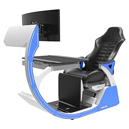 WJMLS Video Game Chairs Gaming Chair Ergonomic Computer Cockpit Happy-Chair-Esports-Chair with Comfortable Neck And Lumbar Spine Tiresome (Color : Blue)