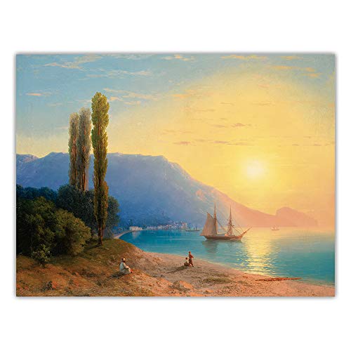 Kit de peinture 5D détente et sérénité devant le coucher de soleil sur Yalta